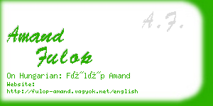 amand fulop business card